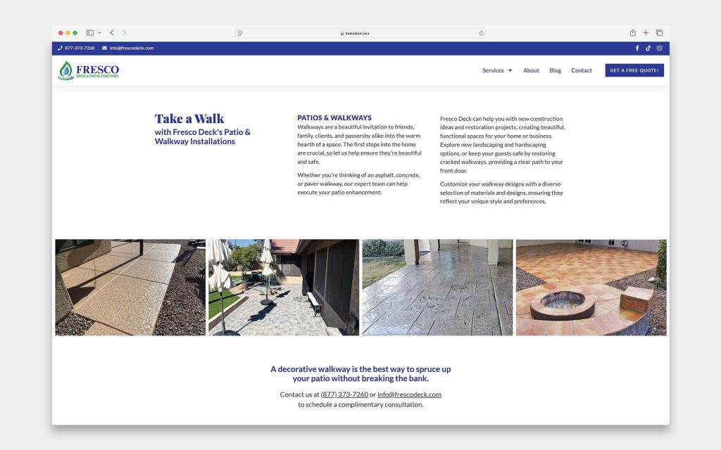 Frescodeck.com Patio & Walkways section